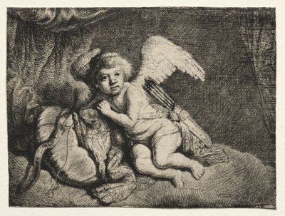 Rustende Cupido, 1600s door Unbekannt