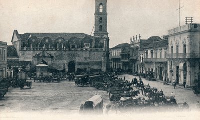 Douanehuis en plein, Havana, Cuba, ca. 1900 door Unbekannt