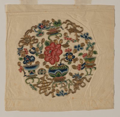 Uitgesneden motief borduurwerk, China, Qing-dynastie 1644-1911 door Unbekannt