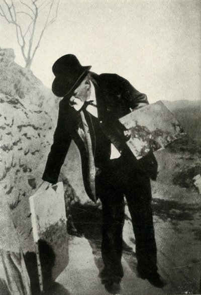 Cézanne met schilderij en palet, c1900, 1947 door Unbekannt