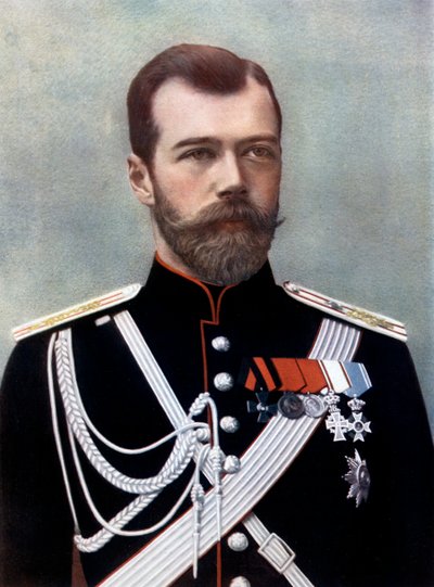 Tsaar Nicolaas II van Rusland, late 19e-vroege 20e eeuw door Unbekannt