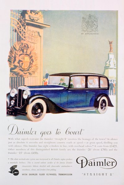 Daimler Straight 8 auto advertentie, 1935 door Unbekannt