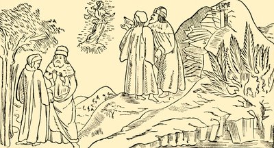 Dante in het vagevuur ziet de visioen van Beatrice door Unbekannt
