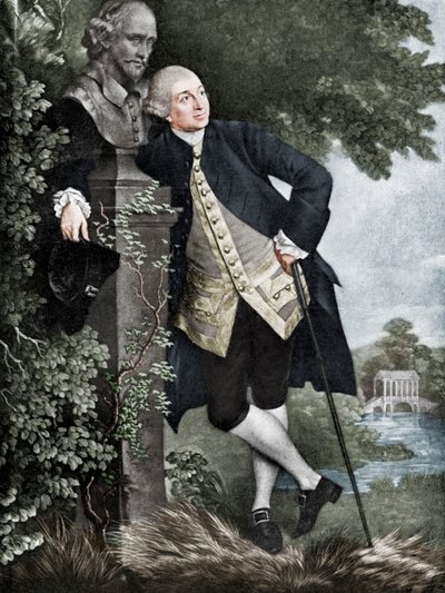 David Garrick 1717-1779, Engelse acteur, toneelschrijver, theatermanager en producent, 1905 door Unbekannt