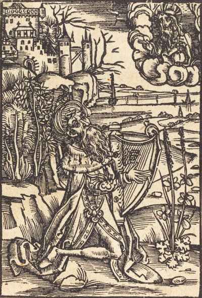 David speelt de harp, ca. 1500 door Unbekannt