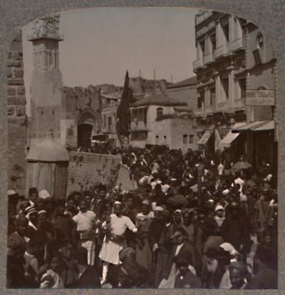 Davidstraat, Jeruzalem, ca. 1900 door Unbekannt