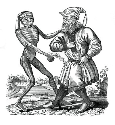 De dood en de Jood, een episode uit de Dodendans, 1441, 1870 door Unbekannt