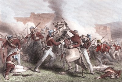 Dood van brigadegeneraal Adrian Hope, Indiase opstand, 15 april 1858 door Unbekannt