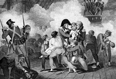 Dood van Nelson aan boord van HMS Victory bij de Slag om Trafalgar door Unbekannt