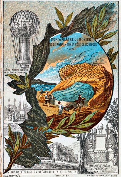 Dood van Pilâtre de Rozier en Romain, 1785, 1890s door Unbekannt