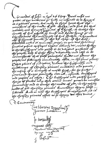 Verklaring van de bisschoppen ten gunste van de bevoegdheden van koning Hendrik VIII, 16e eeuw door Unbekannt