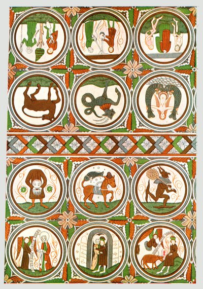 Decoratie in de Stora Råda Oude Kerk, Västra Götaland, Zweden, 1928 door Unbekannt