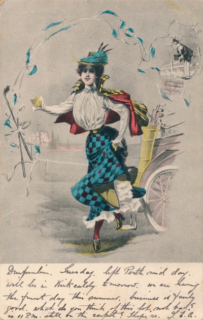Decoratieve Vrouwelijke Golfer 1, c1904 door Unbekannt