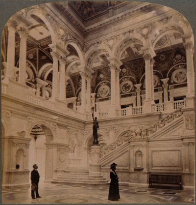 Decoratieve pracht van de ingangshal van de grote Congressional Library, Washington, VS door Unbekannt