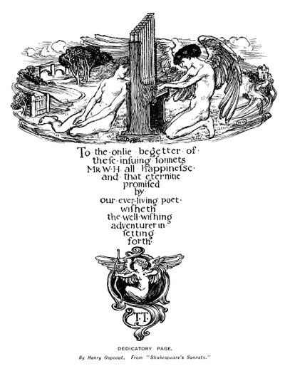 Opdrachtpagina uit Shakespeares Sonnets, 1899 door Unbekannt