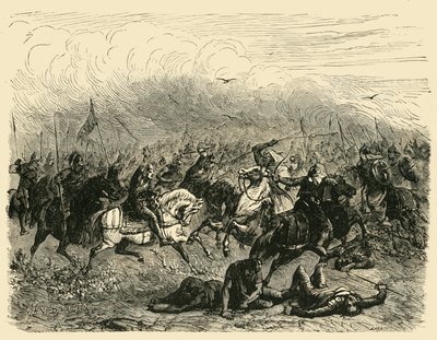 Nederlaag van Abdalrahman bij Poitiers, 732AD, 1890 door Unbekannt