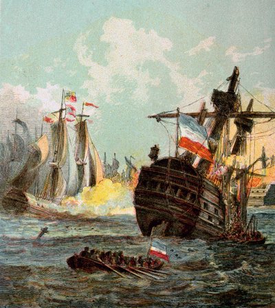 Nederlaag van de Nederlandse vloot, 1666 ca. jaren 1850 door Unbekannt