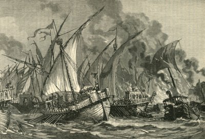 Nederlaag van de Saraceense vloot voor Constantinopel, 717-718, 1890 door Unbekannt