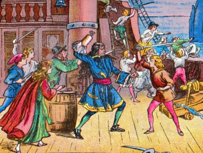 Nederlaag van de piraten door Unbekannt
