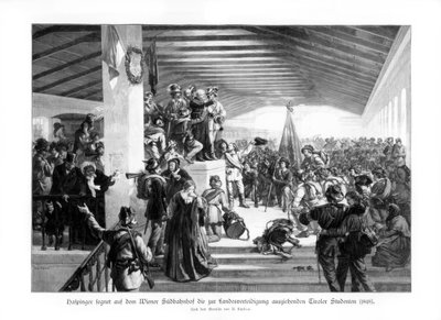 Demonstraties door studenten in Wenen 1848, 1900 door Unbekannt