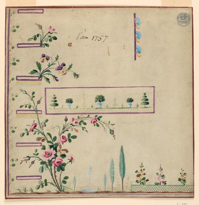 Ontwerp voor Gile, patroon 1757 van de Fabrique de St. Ruf door Unbekannt