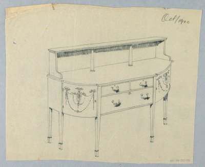 Ontwerp voor Dressoir met Neoklassieke Ornamenten, oktober 1900 door Unbekannt