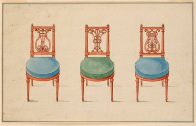 Ontwerp voor Drie Stoelen door Unbekannt