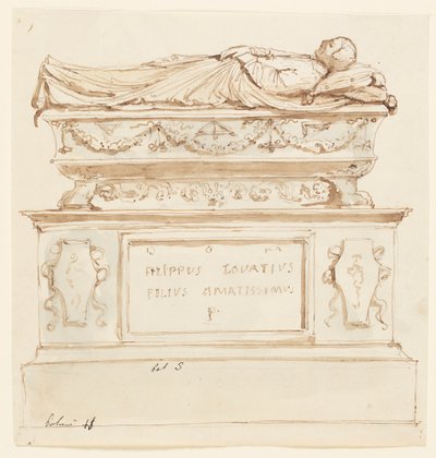 Ontwerp voor een grafmonument voor Filippo Lovazzi door Unbekannt