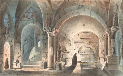 Ontwerp voor een toneeldecor: Crypt Scene door Unbekannt