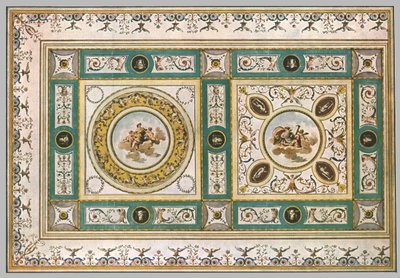 Ontwerp voor een plafond in een woonkamer, Italië door Unbekannt