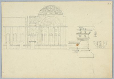 Ontwerp voor het Interieur van een Koepelgebouw door Unbekannt
