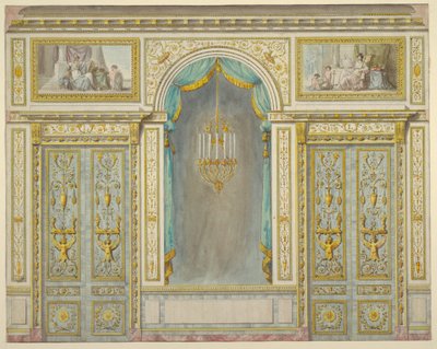 Ontwerp voor de wanddecoratie voor het appartement van Marie-Antoinette in het Paleis van Fontainebleau door Unbekannt