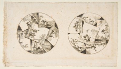 Ontwerpen voor Platen uit Oudrys Illustraties bij La Fontaines Fabels, na 1755 door Unbekannt