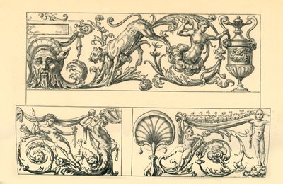 Ontwerpen voor groteske fries, 16e eeuw, 1881 door Unbekannt