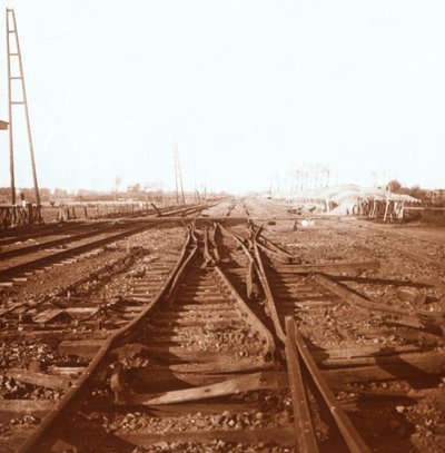 Vernielde spoorlijnen, Roeselare, Vlaanderen, België, ca. 1914-ca. 1918 door Unbekannt