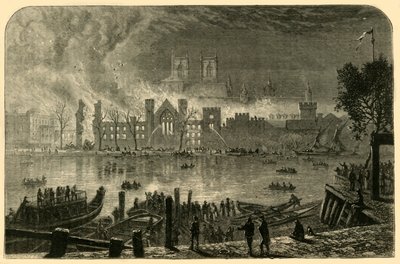 Vernietiging van de oude parlementsgebouwen, 16 oktober 1834, 1881 door Unbekannt
