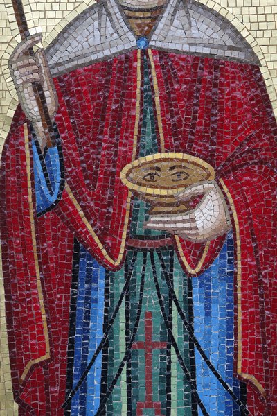 Detail van een orthodox mozaïek in een Troodos dorp. Santa Paraskevi (Heilige Parasceva) door Unbekannt