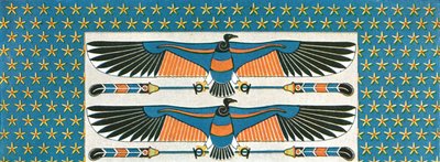 Detail van plafondschildering in het graf van Bekenranef in Sakkara, Egypte door Unbekannt
