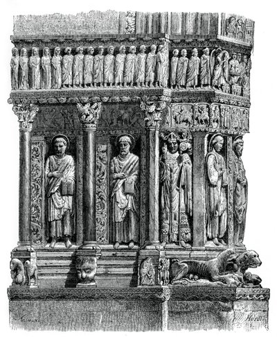 Detail van het portaal van St Trophimus, Arles, 12e eeuw door Unbekannt