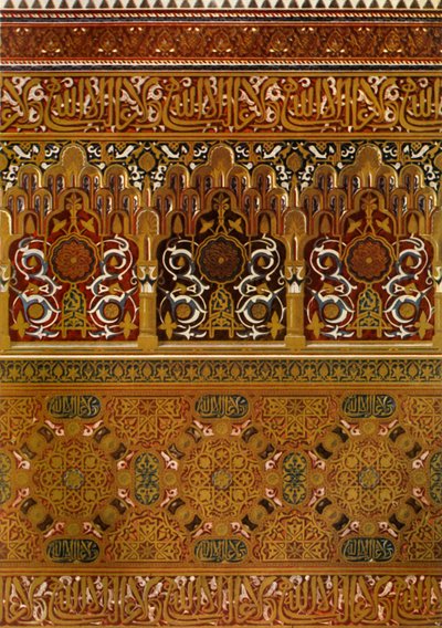 Details van het bovenste deel van het Lindarajas Balkon, 1907 door Unbekannt