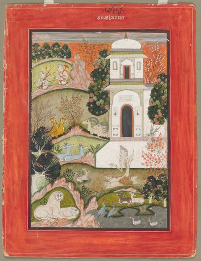 Devagandhara Ragini: Een asceet in retraite, uit de Ragamala-serie, ca. 1760 door Unbekannt