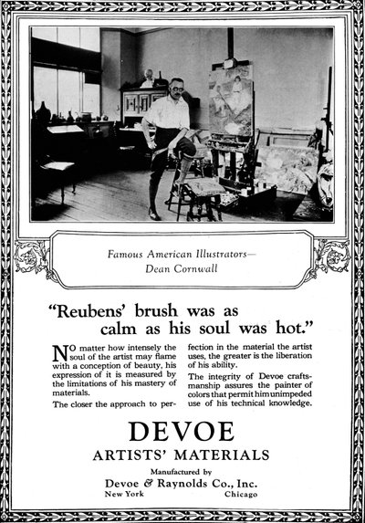 Devoe Artists Materials: Beroemde Amerikaanse Illustratoren - Dean Cornwell, c1923, 1923 door Unbekannt