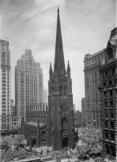 De Trinity Church in New York door Unbekannt
