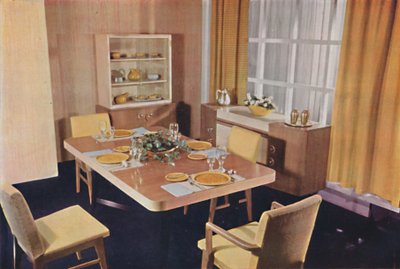 Eetkamer groep in vogelperspectief esdoorn, 1942 door Unbekannt
