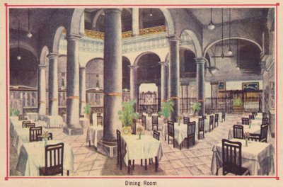Eetkamer - Hotel Florida - Havana - Cuba, ca. 1910 door Unbekannt