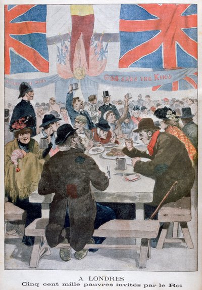 Diner voor de armen ter viering van de kroning van Koning Edward VII, Londen, 1902 door Unbekannt