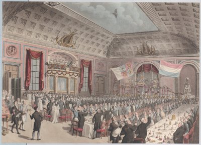 Diner ter viering van de emancipatie van Nederland van Frankrijk, City of London Tavern, B..., 1814 door Unbekannt