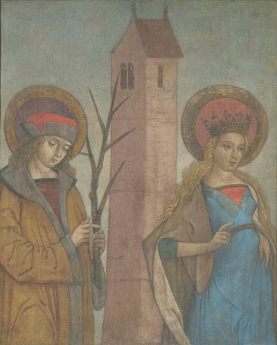 Diptiek van de heiligen Achatius, Barbara, Apollonia en Sebald door Unbekannt