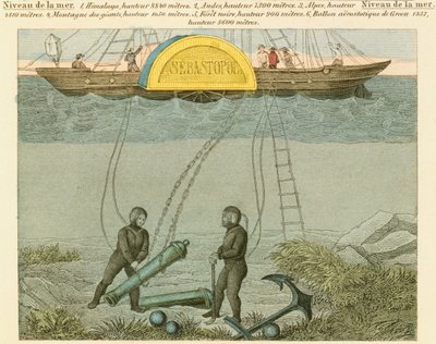 Duikers bergen kanonnen van de zeebodem, c1855 door Unbekannt