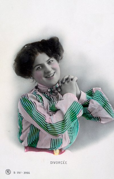 Echtscheiding, vintage Franse ansichtkaart, c1900 door Unbekannt